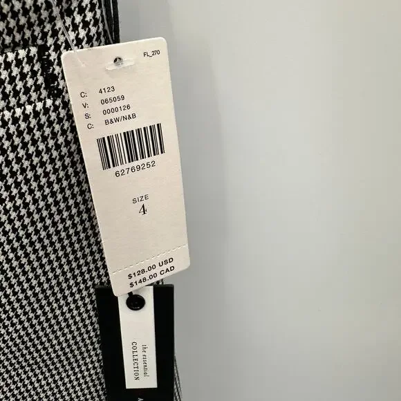 ANTHROPOLOGIE NWT The Essential Slim Pant in Black and White Houndstooth // 4 - Picture 8 of 15